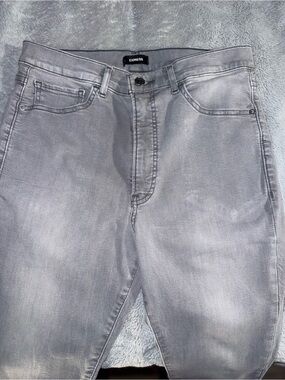 Express Women's Size 10R Grey High Rise Skinny Hyper Stretch Jeans